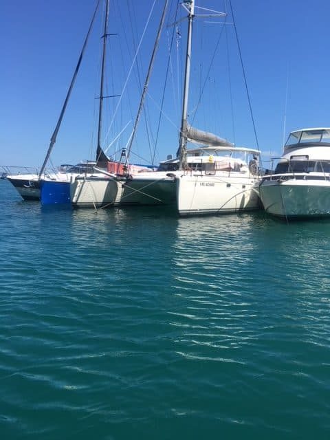 yachts tied up