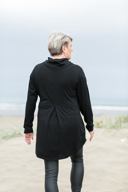 Turtle Neck Top with Back Pleat